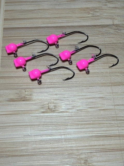 Jig heads with wire keeper  "Pink"