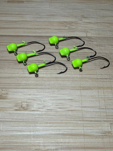 Jig heads with wire keeper "Chartreuse"